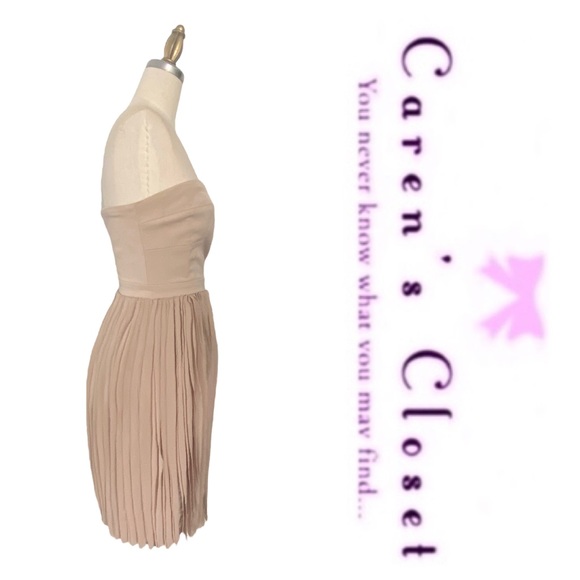 BCBG MaxAzriaTaupe Strapless Bustier Mini Dress - Picture 6 of 9